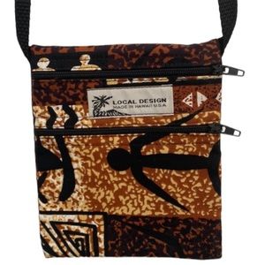 Hawaiian Canvas Mini Crossbody Zipped Bag Purse